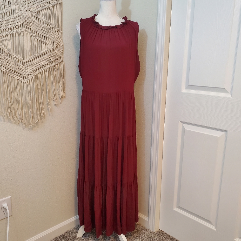 Calvin Klein Burgundy Maxi Dress
